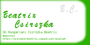 beatrix csirszka business card